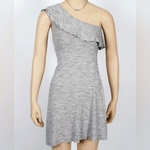 American Eagle Outfitters Gray One-Shoulder Mini Dress